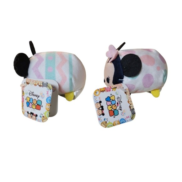 NWT Disney Tsum Tsum Easter 2024 pastel Mickey and Minnie Set Stuffed Animals - Picture 3 of 5